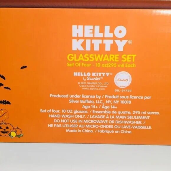 Sanrio Hello Kitty Halloween Limited Edition Glassware Set Of 4 Cups - Picture 3 of 4